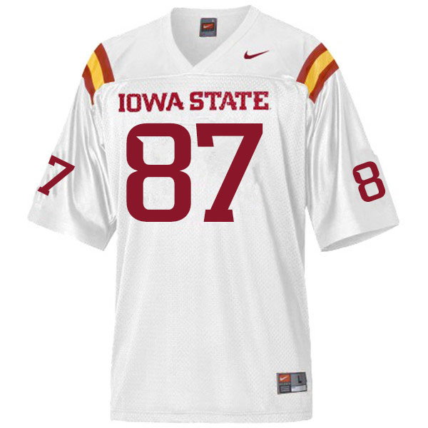 Men #87 Easton Dean Iowa State Cyclones College Football Jerseys Sale-White - Click Image to Close